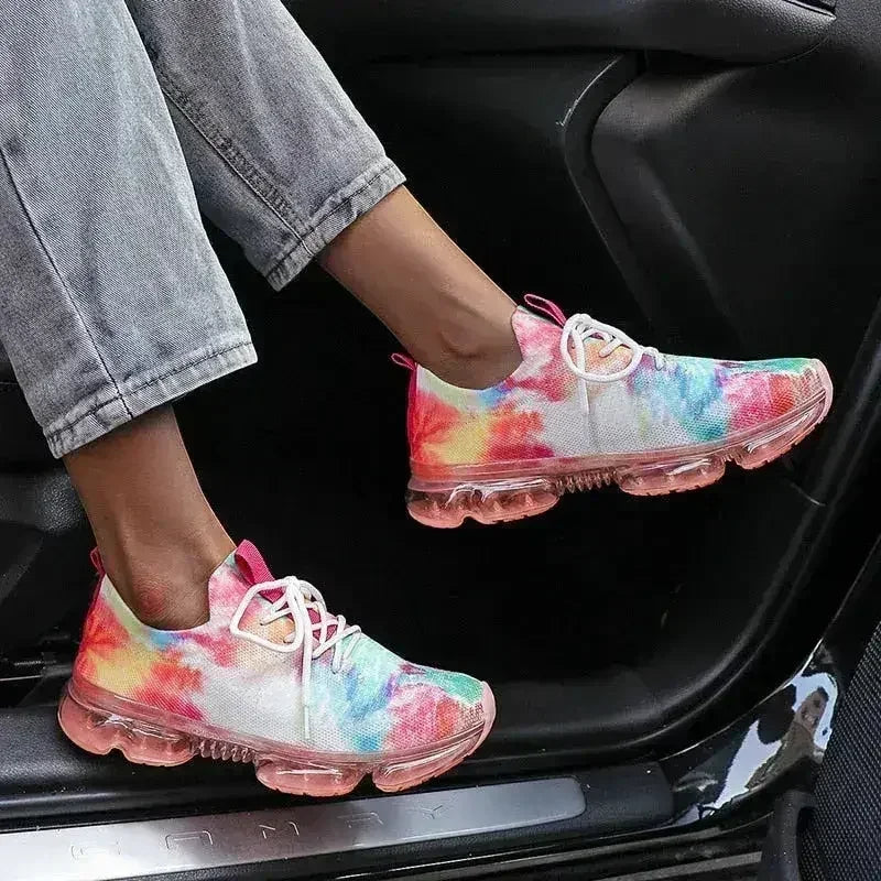 Fashion Mesh Cozy Running Sport Shoes Women Lace Up Sneakers - Femstylo