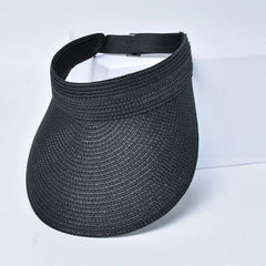 Spring and Summer Women's Outdoor Sunshade Straw Hat Fashion Empty Top Duck Tongue Hat Big Brim Cap G37