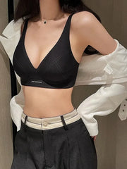 MOYISU Lingerie Women's Summer Traceless Small Bra Pull Together No Underwire Jelly Bar Soft Support Tuck Back Bra Cover