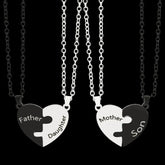 Father Mom Son Daughter Family Necklace Love Heart Puzzle Pendant Necklace Stainless Steel Jewelry for Women Mother's Day Gift