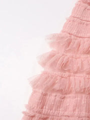 Patchwork Edible Tree Fungus Elegant Dresses For Women Round Neck Short Sleeve High Waist Temperament Dress Female Fashion