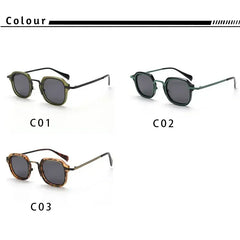 Caterside Punk Retro Polarized Sunglasses Men Mental Fashion Square Sun Glasses Women Outdoor Travel Driving Eyewear UV400