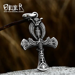 Beier 2022 New Creative Design Jesus Cross Pendant For Men Punk Hip Hop Skull Christian Jewelry Wholesale