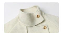 CHIC VEN Women Woolen Coats Loose Stand Collar Double-sided Overcoat Female Outerwear Office Ladies Clothing Autumn Winter 2024