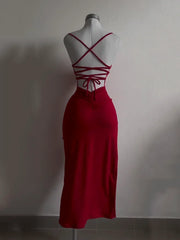 2024 explosive new dress summer high sensibility halter strap Spice Girl bag hip dress