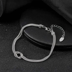 ORSA JEWELS Classic 14K Gold Double Layer Corn Chain Bracelet Fashion 925 Sterling Silver Bracelet for Women Party Jewelry SB196