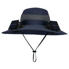Outdoor Camping Fishing Hiking Sunscreen Fisherman Hat Solar Fan Cap Portable Solar Charging Cap With Fan For Unisex