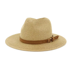 New Big Size 59-60CM Panama Hat Summer Sun Hats for Women Man Outdoor Beach Straw UV Protection Cap Chapeau Jazz Trilby Cap