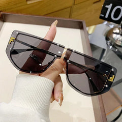 Sunglasses Integrated Frame High-end Frameless New Sunglasses Metal Polygonal Fashion Glasses 90288