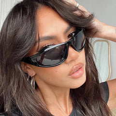 Unique Y2K Designer Luxury Sunglasses Women Rectangle Big Frame Sun Glasses For Men Outdoor UV Protection Classic 2000S Black Sh