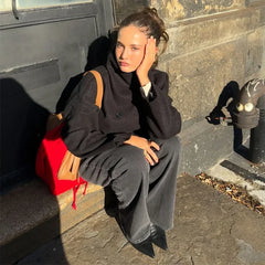 Fashion Women's Stand Collar Woolen Coats Long Sleeve Loose Female Short Coat 2025 Autumn Winter Office Lady Street Jacket