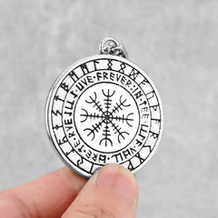Norse Mythology Viking Wolf Necklaces Men Stainless Steel Viking Runes Vegvisir Amulet Pendant Scandinavian Vintage Male Jewelry