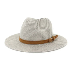 New Big Size 59-60CM Panama Hat Summer Sun Hats for Women Man Outdoor Beach Straw UV Protection Cap Chapeau Jazz Trilby Cap