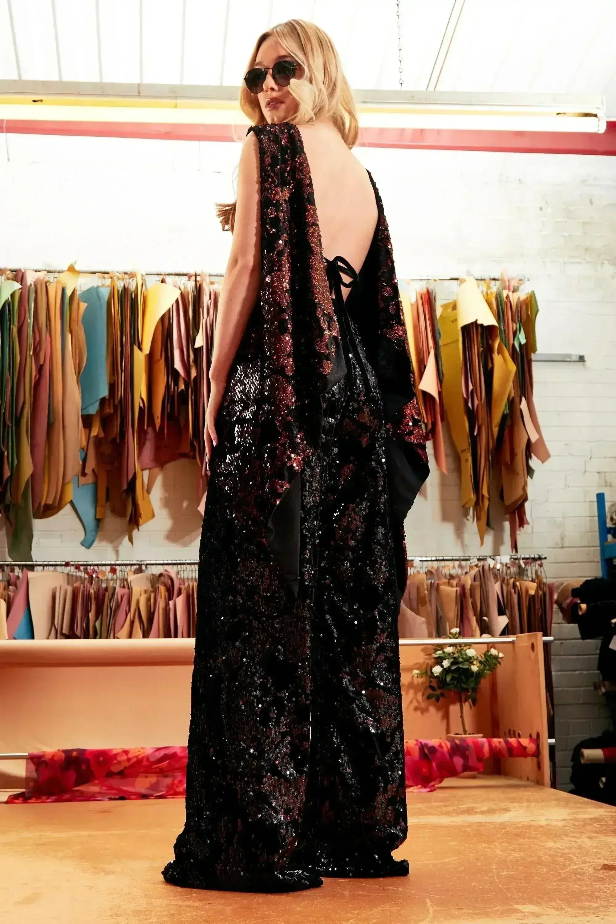 Sparkly Brown Tie Back Top - Femstylo