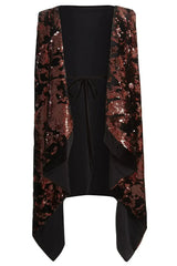 Sparkly Brown Tie Back Top - Femstylo