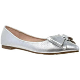 Metallic Bow Pointed Toe Ballet Flat - Femstylo