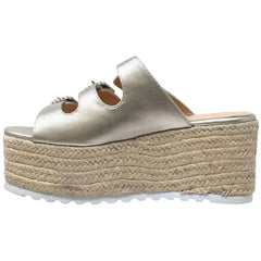 Rhinestone Platform Espadrille Wedge Sandal - Femstylo