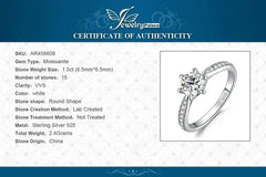 JewelryPalace Moissanite D Color 0.5ct 1ct 1.5ct 2ct 3ct Round S925 Sterling Silver Wedding Engagement Ring for Women