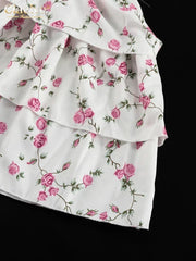 Clacive Summer Slim Print Women's Dress 2024 Sexy V-Neck Short Sleeve Mini Dresses Elegant High Waist Pleated Female Dress