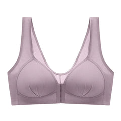 WTEMPO Plus Size Thin Non-steel Ring Front Buckle Cotton Bra Gathered Comfortable Underwear Soft Collection lingerie