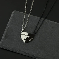 Father Mom Son Daughter Family Necklace Love Heart Puzzle Pendant Necklace Stainless Steel Jewelry for Women Mother's Day Gift