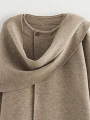 MUJER Plush Winter Coats for Women Asymmetric Scarf Demi-season Jacket for Women Parkas Long Sleeve Padded Coat Woman Jacket