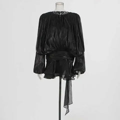 Women's A-Line Mini Dress with Long Sleeves & Empire Waist