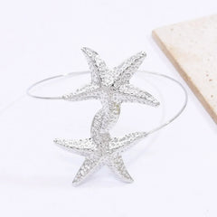 New Fashion Golden Alloy 2 Starfish Arm Bracelet for Women Summer Beach \Dance Party Cuff Bracelets Jewlery Accessories Gifts