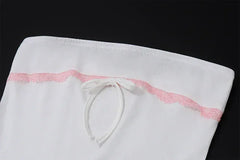 WhereMery Korean Sexy Mini Dress Y2K Sleeveless Bow Lace Playful Summer Tank Dresses Nightclub Party Playful Evening Dresses