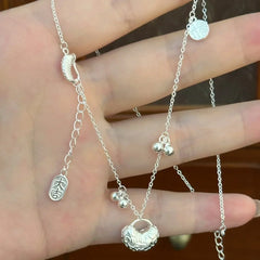 New Trendy Fashion 925 Silver Pearl Simple Elegant Thin Chain Pendant Necklace for Women Girl Jewelry Dropship Wholesale