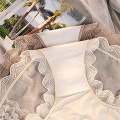 XL-3XL Big Size Women Lace Panties Summer Transparent Hollow Briefs Female Lingerie Sexy Underwear Breathable Underpants New