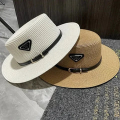 Summer Beach Hat Versatile Top Hats Belt Buckle Sun Protection Hat Korean Style Straw Hat for Women