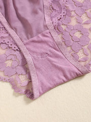 1 Set Elegant Lace Embroidery Breathable Fabric Lingerie Set Push-Up Bra Drop Waist Sheer Panty - Ultimate Valentine's Day