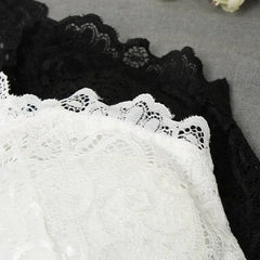 New Women Black White Sexy Tank Tops Lace Floral Crochet Padded Bra Cotton Tank Tops Sexy V-Neck Lace Crochet Vest Casual