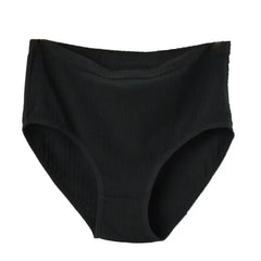 1pc Women's Cotton High Waist Panties – Vertical Stripe Plus Size Underwear Breathable Solid Lingerie Shorts Simple Lady Briefs