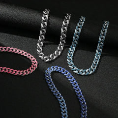 Men Hip Hop Full Rhinestone King Queen Pendants Necklaces Bling Bling Iced Out Cuban Link Chain Hiphop Necklace Men Jewelry Gift