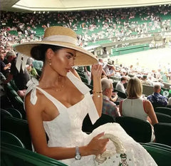 Straw summer hat French elegant ladies seaside travel sun hat Hepburn style wide brim hat 햇빛가리개 모자 모자