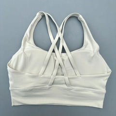 Solid Color Women Cross Fitness sport Bra soft high strength Tight Top Comprehensive Training Gym Yoga Underwear With Chest Pad