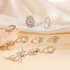 Docona Fashion Elegant Stacking Gold Colour Rings Geometric Design Ring Set Accessories Daily Festival Party Gifts 27910