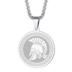 Mens Ancient Greek God Spartan Warrior Pendant Gladiator Necklace Women Mythology Spartan Helmet Charm Neck Chain Amulet Jewelry