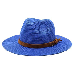 New Big Size 59-60CM Panama Hat Summer Sun Hats for Women Man Outdoor Beach Straw UV Protection Cap Chapeau Jazz Trilby Cap