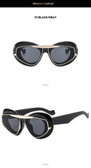New Y2k Fashion Large Frame Sunglasses Ins Street Shot Cat's Eye Glasses Retro Personality Anti-ultraviolet Sunglasses