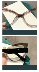 Women Large Cat Eye Reading Glasses Trendy Fashionable Oversized Far Sight Eyeglasses Men Female Anti-blue Plus Diopter Glasses