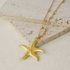 1Pc Temperament Fashion Summer Beach Blue Marine Life Sea Horse Shell Turtle Mini Fish Bead Necklace Classic Clavicle Chain