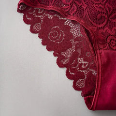 3PCS/Set Luxury Floral Embroidery Lace Panties Women Briefs Sexy Hollow Lingerie Female Underwear Ladies Breathable Underpants