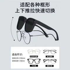 Fashion Square Polarized Sunglasses Cover Over Myopia Prescription Glasses Portable Men Women Vintage Fishing Driving Eyewear 