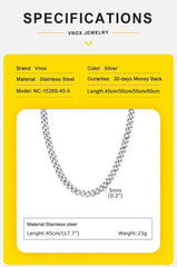 VNOX Cuban Chain Necklace - Stainless Steel 5/6/8mm - Unisex Waterproo