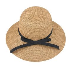 Summer Straw Hat Big Wide Brim Foldable Beach Sun Hat Straw Floppy Sun Block UV Protection Hat Ladies Outdoor Travel Straw Hat
