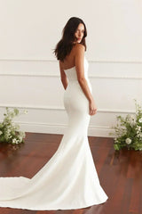 Maternity Mermaid Wedding Dress | Silk Satin Gown -femstylo