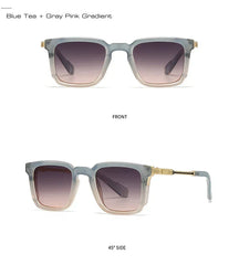 SHAUNA New Square Women Luxury Sunglasses Retro Rivets Men Gradient Shades UV400 Sun Glasses